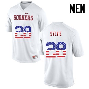 Men Chanse Sylvie White OU College Football USA Flag Fashion #28 Jersey 444131-104