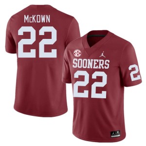 Men Chapman McKown Crimson Sooners 2024 SEC Conference #22 Jersey 444818-686