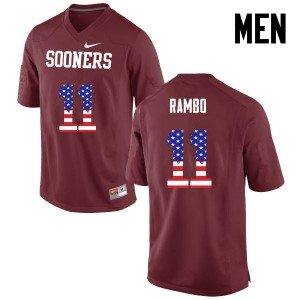 Men Charleston Rambo Crimson OU College Football USA Flag Fashion #11 Jersey 487472-404