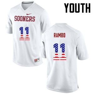 Youth Charleston Rambo White Oklahoma College Football USA Flag Fashion #11 Jersey 291442-521