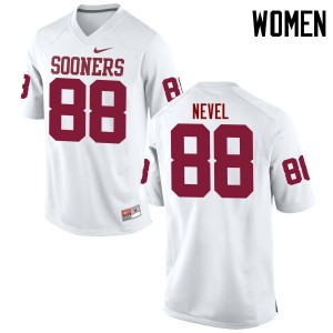 Women Chase Nevel White Oklahoma Sooners College Football #88 Jersey 347430-831