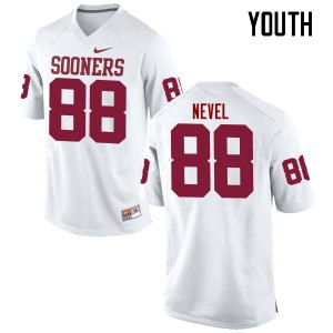 Youth Chase Nevel White Oklahoma College Football #88 Jersey 300762-911