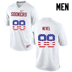 Men Chase Nevel White Sooners College Football USA Flag Fashion #88 Jersey 471894-465