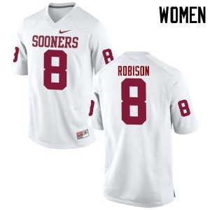 Women Chris Robison White Oklahoma College Football #8 Jersey 689539-774