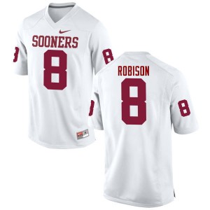 Men Chris Robison White OU College Football #8 Jersey 786829-398