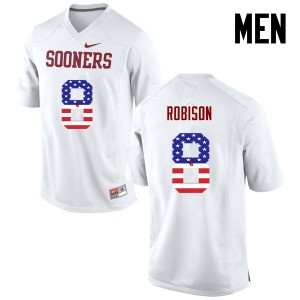 Men Chris Robison White Oklahoma College Football USA Flag Fashion #8 Jersey 624066-308