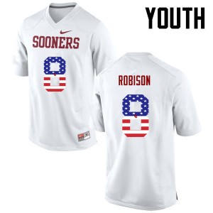 Youth Chris Robison White Oklahoma College Football USA Flag Fashion #8 Jersey 190675-458