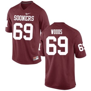 Men Clayton Woods Crimson Oklahoma Sooners College Football #69 Jersey 993785-648