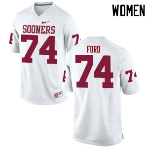 Women Cody Ford White Sooners College Football #74 Jersey 635298-173