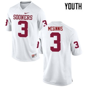 Youth Connor McGinnis White Oklahoma Sooners College Football #3 Jersey 714045-602