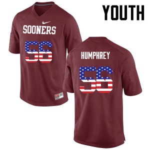 Youth Creed Humphrey Crimson OU College Football USA Flag Fashion #56 Jersey 652403-915