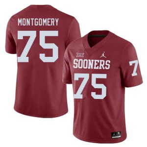 Men Cullen Montgomery Crimson OU College Football #75 Jersey 905578-597