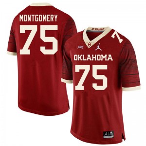 Men Cullen Montgomery Retro Sooners College Football #75 Jersey 532557-850