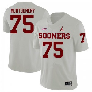 Men Cullen Montgomery White Oklahoma College Football #75 Jersey 253881-542