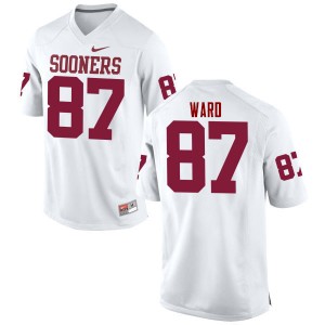 Men D.J. Ward White Oklahoma College Football #87 Jersey 187207-783