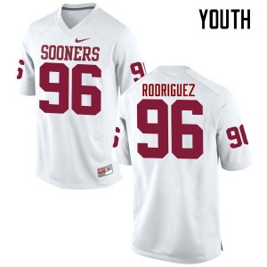 Youth Dalton Rodriguez White OU College Football #96 Jersey 293254-114