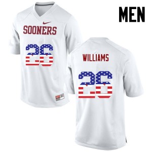 Men Damien Williams White OU College Football USA Flag Fashion #26 Jersey 732161-461
