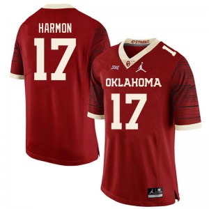Men Damond Harmon Retro Oklahoma College Football #17 Jersey 765653-483