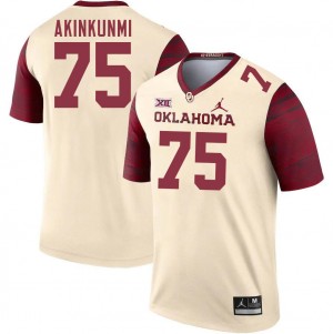Men Daniel Akinkunmi Cream OU Sooners College Football #75 Jersey 304757-135