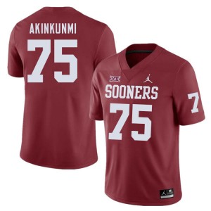 Men Daniel Akinkunmi Crimson OU College Football #75 Jersey 656147-521