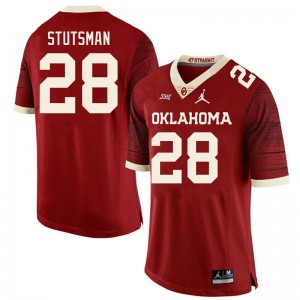 Men Danny Stutsman Retro Oklahoma College Football #28 Jersey 276069-659