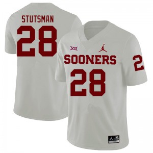 Men Danny Stutsman White Oklahoma College Football #28 Jersey 831830-782