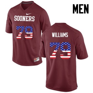 Men Daryl Williams Crimson Oklahoma College Football USA Flag Fashion #79 Jersey 155788-928