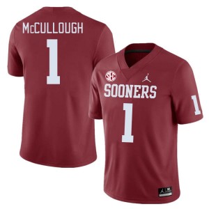 Men Dasan McCullough Crimson Oklahoma Sooners 2024 SEC Conference #1 Jersey 132449-390