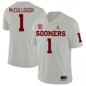 Men Dasan McCullough White OU Sooners 2024 SEC Conference College Football #1 Jersey 310156-439