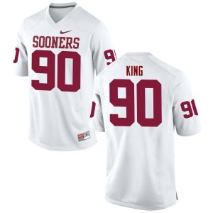 Men David King White Oklahoma College Football #90 Jersey 154783-691
