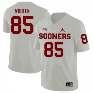 Men Davion Woolen White Oklahoma College Football #85 Jersey 479035-148