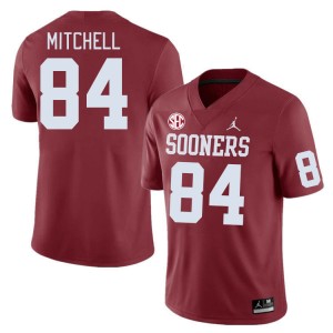 Men Davon Mitchell Crimson OU Sooners 2024 SEC Conference #84 Jersey 729783-253