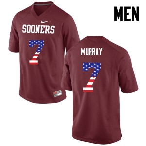 Men DeMarco Murray Crimson Oklahoma Sooners College Football USA Flag Fashion #7 Jersey 586656-949