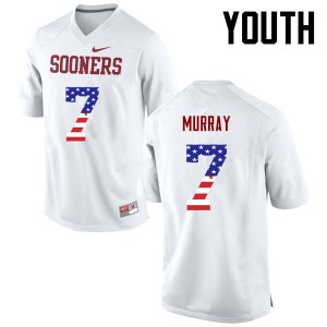 Youth DeMarco Murray White Oklahoma Sooners College Football USA Flag Fashion #7 Jersey 804107-793