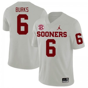 Men Deion Burks White Sooners 2024 SEC Conference College Football #6 Jersey 618364-822
