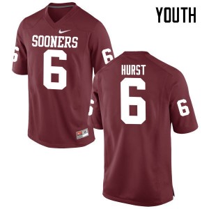Youth Demontre Hurst Crimson Oklahoma Sooners College Football #6 Jersey 550763-911