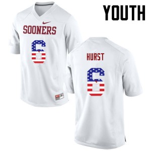 Youth Demontre Hurst White Oklahoma Sooners College Football USA Flag Fashion #6 Jersey 523484-683