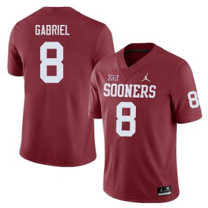 Men Dillon Gabriel Crimson Oklahoma Sooners College Football #8 Jersey 482754-719