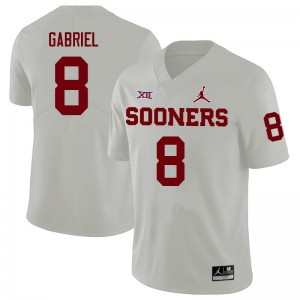 Men Dillon Gabriel White Oklahoma College Football #8 Jersey 614838-461