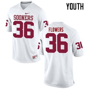 Youth Dimitri Flowers White Oklahoma Sooners College Football #36 Jersey 171284-444