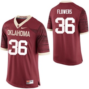 Men Dimitri Flowers Crimson OU Sooners College Football #36 Jersey 287789-742