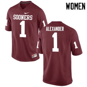 Women Dominique Alexander Crimson Oklahoma College Football #1 Jersey 519774-317