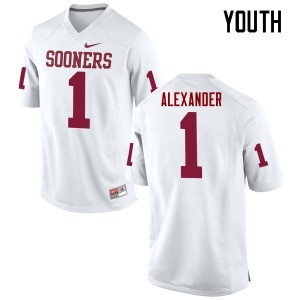 Youth Dominique Alexander White OU College Football #1 Jersey 354830-209