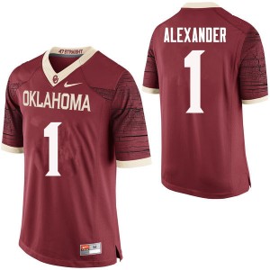 Men Dominique Alexander Crimson OU Sooners College Football #1 Jersey 951349-274