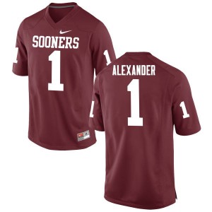 Men Dominique Alexander Crimson Oklahoma Sooners College Football #1 Jersey 256645-830