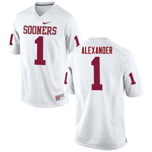 Men Dominique Alexander White Oklahoma Sooners College Football #1 Jersey 572723-473