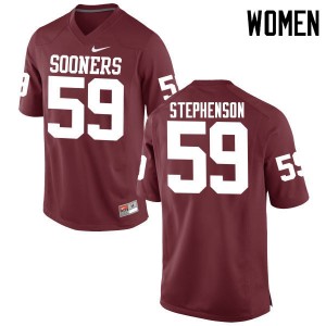 Women Donald Stephenson Crimson Oklahoma Sooners College Football #59 Jersey 926469-593