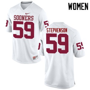 Women Donald Stephenson White Oklahoma Sooners College Football #59 Jersey 108908-582