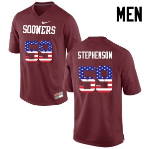 Men Donald Stephenson Crimson Oklahoma Sooners College Football USA Flag Fashion #59 Jersey 563614-185