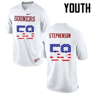 Youth Donald Stephenson White Oklahoma College Football USA Flag Fashion #59 Jersey 986722-346